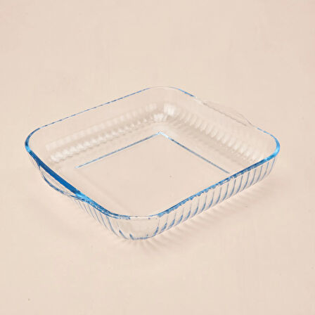 Twin 2'li Kare Cam Fırın Kabı - Şeffaf