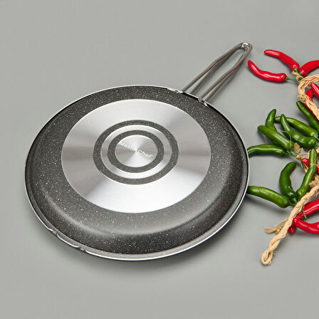 İkiz Balık Tavası - Siyah - 32 cm