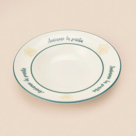 Kitchen Amiamo La Pasta Makarna Tabağı - Beyaz - 27 cm