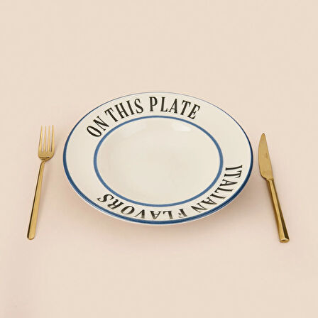 Kitchen Italian Flavors Makarna Tabağı - Beyaz - 27 cm