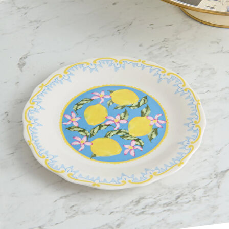 Kitchen Limecello Porselen Pasta Tabağı - Renkli - 20 cm