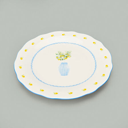 Kitchen Limecello Porselen Pasta Tabağı - Renkli - 20 cm