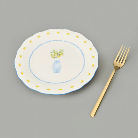 Kitchen Limecello Porselen Pasta Tabağı - Renkli - 20 cm