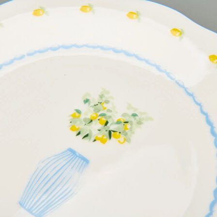 Kitchen Limecello Porselen Pasta Tabağı - Renkli - 20 cm