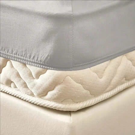 Soft Basic Çift Kişilik Lastikli Çarşaf - Gri - 180x200 cm