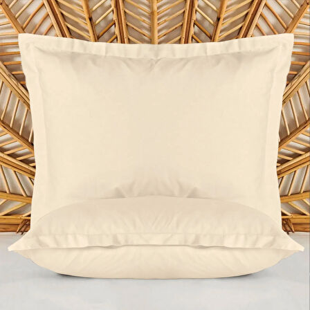 Soft Basic Oxford 2'li Yastık Kılıfı - Bej - 50x70 cm