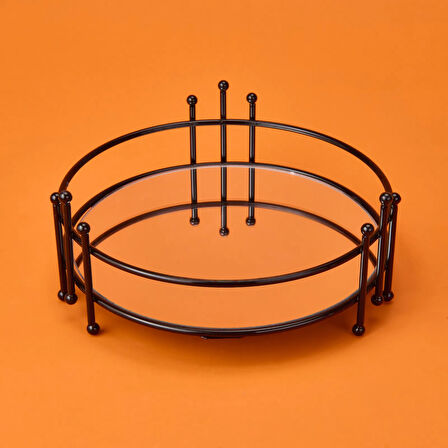 Bath Dokuz Telli Aynalı Organizer - Siyah - 9x21 cm