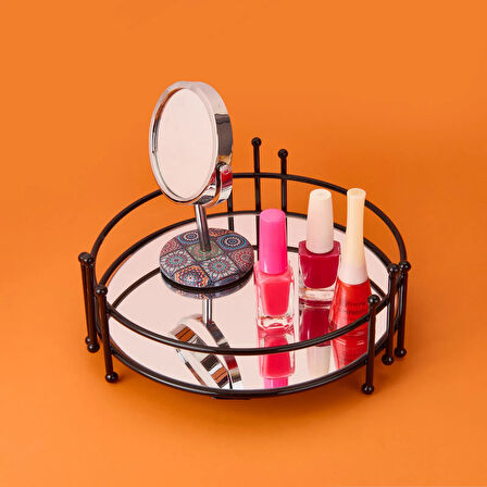 Bath Dokuz Telli Aynalı Organizer - Siyah - 9x21 cm