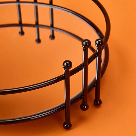 Bath Dokuz Telli Aynalı Organizer - Siyah - 9x21 cm