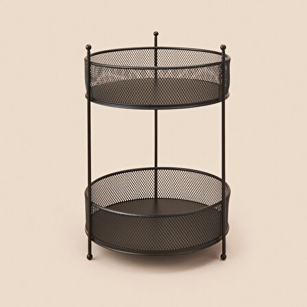 Bath İki Katlı Fileli Organizer - Siyah - 28x20 cm