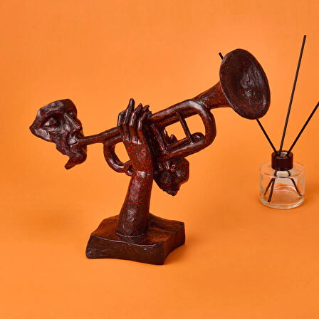 Deco Trompetista Dekor - Kırmızı / Siyah - 27x32 cm