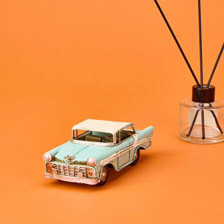 Home Dekoratif Metal Araba - Mavi - 17 cm