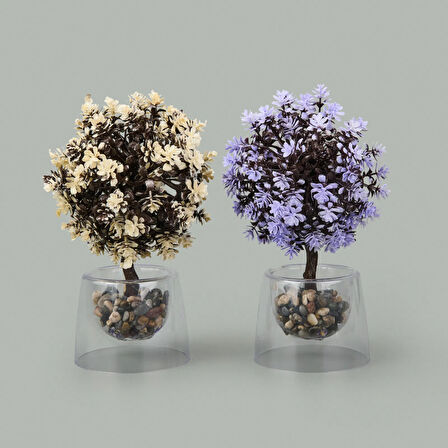 Dekor Yapay Top Ağaç - Asorti - 20x15 cm