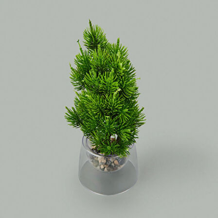 Dekor Yapay Çam Ağacı - Asorti - 26x15 cm