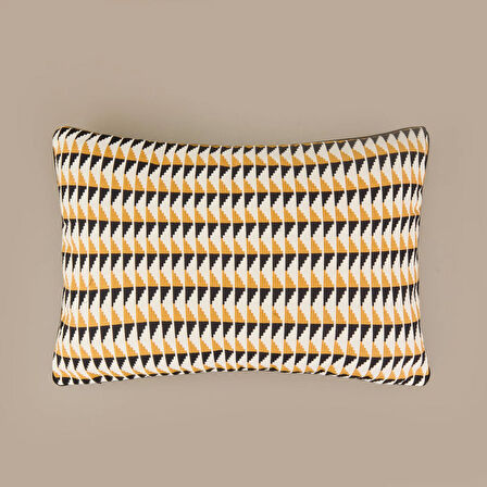 Soft Lalbahar Kırlent - Ekru / Siyah - 40x60 cm