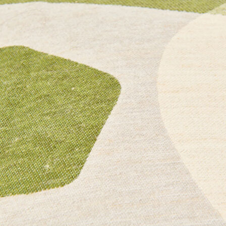 Soft Zarmine Kırlent - Ekru / Yeşil - 40x40 cm