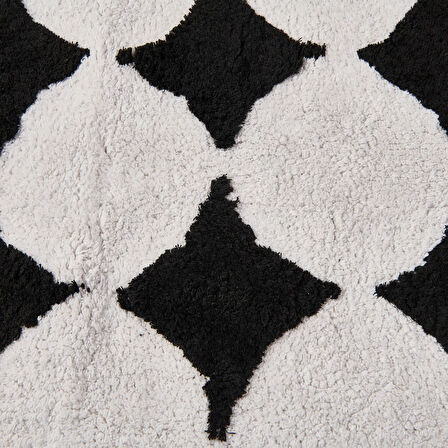 Soft Elegant Curves Tufting Banyo Paspası - Siyah - 60x90 cm