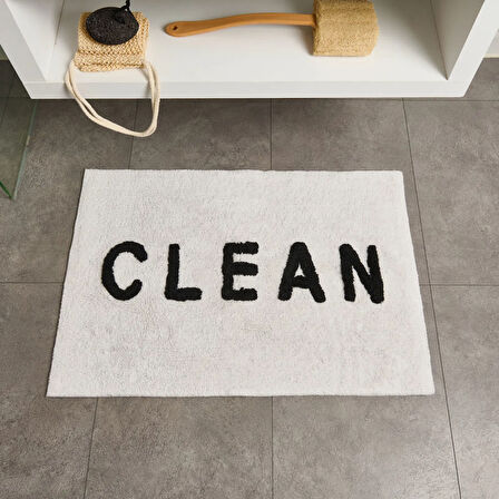 Soft Clean Tufting Banyo Paspası - Beyaz - 60x90 cm