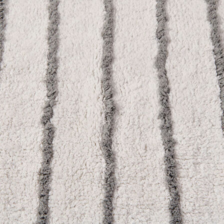 Soft Line Tufting Banyo Paspası - Beyaz - 60x90 cm