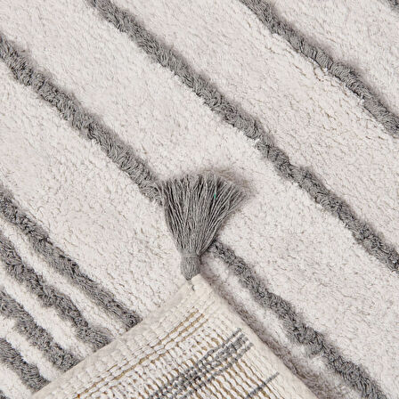Soft Line Tufting Banyo Paspası - Beyaz - 60x90 cm
