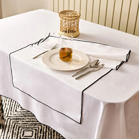 Soft Elegant Runner - Beyaz - 50x140 cm