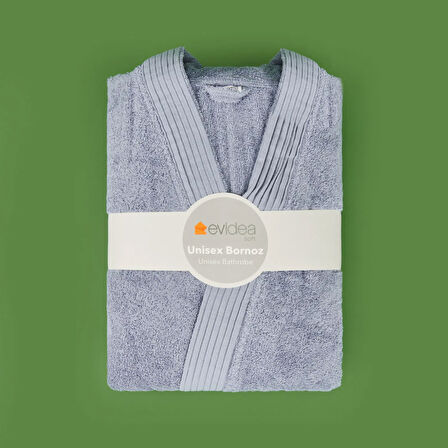 Soft Premium Unisex Bornoz - Mavi - S / M