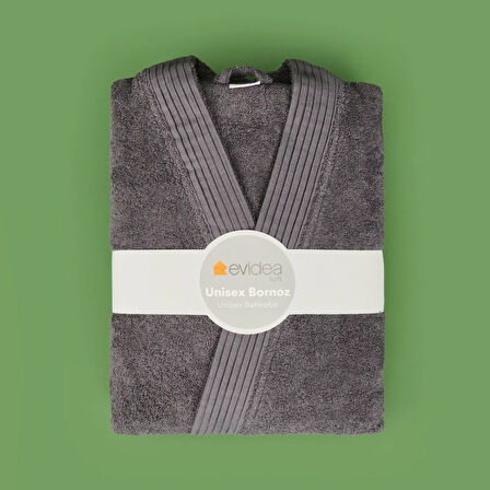 Soft Premium Unisex Bornoz - Antrasit - S / M