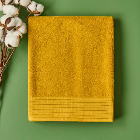 Soft Premium Yüz Havlusu - Hardal - 50x90 cm