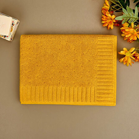 Soft Patte Ayak Havlusu - Hardal - 50x70 cm