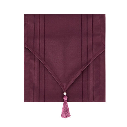 Soft Jakarlı Dokuma Runner - Mürdüm - 35x140 cm
