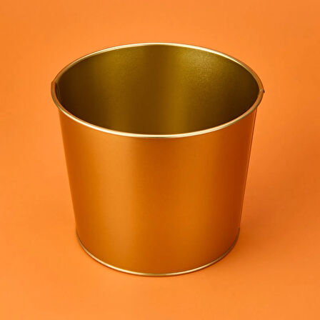 Paslanmaz Saksı - Gold - 22x18 cm