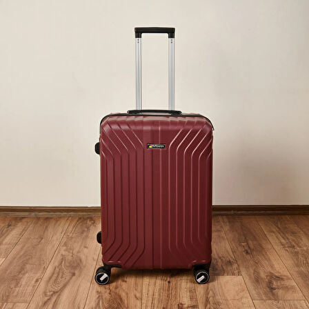 Vertical Line Orta Boy ABS Valiz - Bordo - 66x45x26 cm