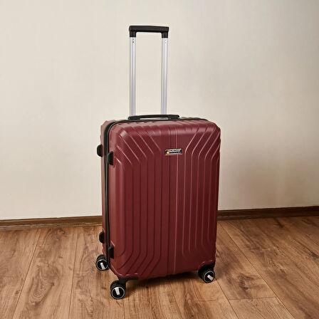 Vertical Line Orta Boy ABS Valiz - Bordo - 66x45x26 cm