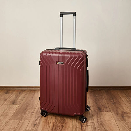 Vertical Line Orta Boy ABS Valiz - Bordo - 66x45x26 cm
