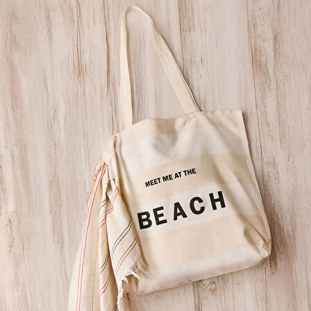 Soft Beach Çanta - Ekru - 50x45 cm