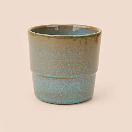 PROFESSIONAL London Reaktif Seramik Saksı - Yeşil - 11,5x12,5 cm