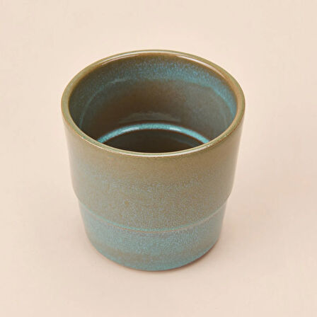 PROFESSIONAL London Reaktif Seramik Saksı - Yeşil - 11,5x12,5 cm