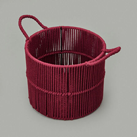 Living Earthy Hues Çok Amaçlı Küçük Dekoratif Sepet - Bordo - 25x20 cm
