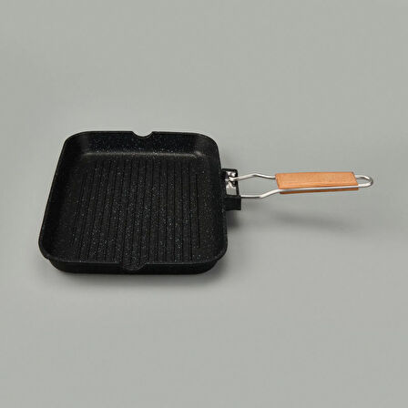 Döküm Grill Tava - Gri - 34x24 cm