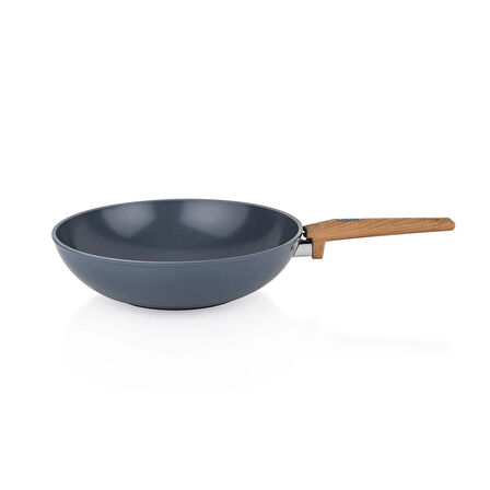 Fiesta Seramik Wok Tava - Siyah / Açık Kahverengi - 28 cm