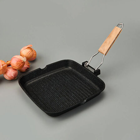 Döküm Grill Tava - Gri - 24x24 cm