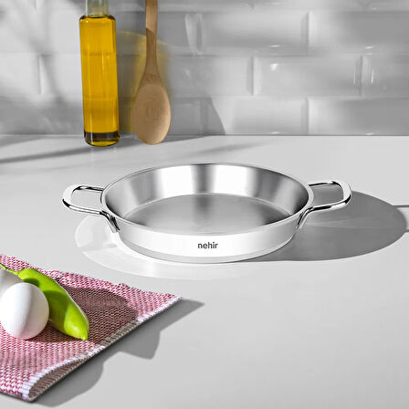 Silver Çelik İtalyan Kapaksız Omlet Sahanı - Gri - 20 cm