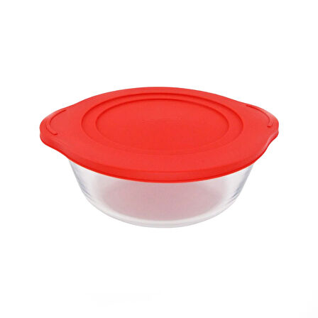 Kapaklı Borcam - Şeffaf / Kırmızı - 2,2 lt