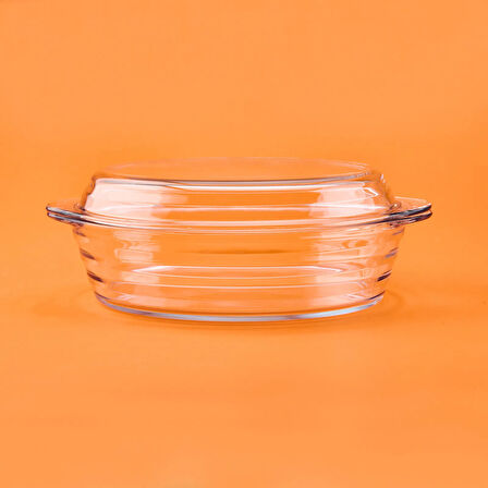 Ripple Kapaklı Tencere - Şeffaf - 34x21 cm