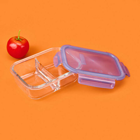 Lockie&Lock Saklama Kabı - Şeffaf / Mavi - 600 ml