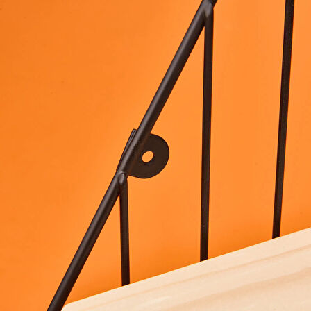 Dekoratif Altıgen Raf - Siyah - 30 cm