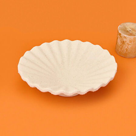 Deco Olite Dekoratif Tabak - Bej - 26 cm