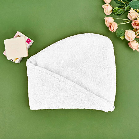 Mikrofiber Saç Havlusu - Beyaz - 57x27 cm