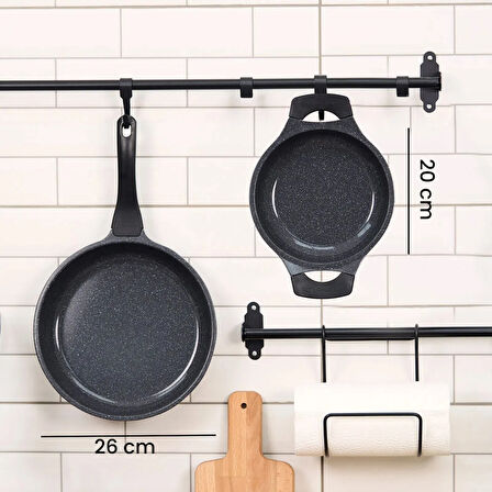 2'li Tava Seti - Siyah - 26 cm + 20 cm