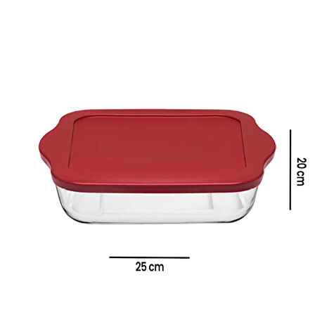 59034T00 Kapaklı Kare Borcam - 25x22 cm